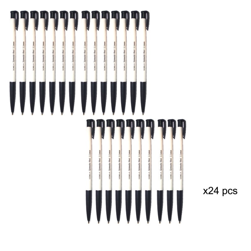 Dong-a Speedy-Ball 0.5 mm Smooth Writing Retractable Oil Based Ink Ball Point Pen Dozen Box (Pack of 24) - Black - Image 2